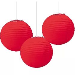 24 Pieces 14” Red Round ChinesePaper Lanterns For Party Wedding Baby Shower Bridal Shower Home Decorations Suppliers
