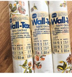 Vintage Wall Tex 1970s wallpaper, 3 rolls