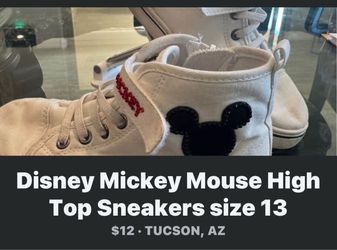( “ Size 13 Kids)Disney Mickey Mouse High Top Sneakers Size 13