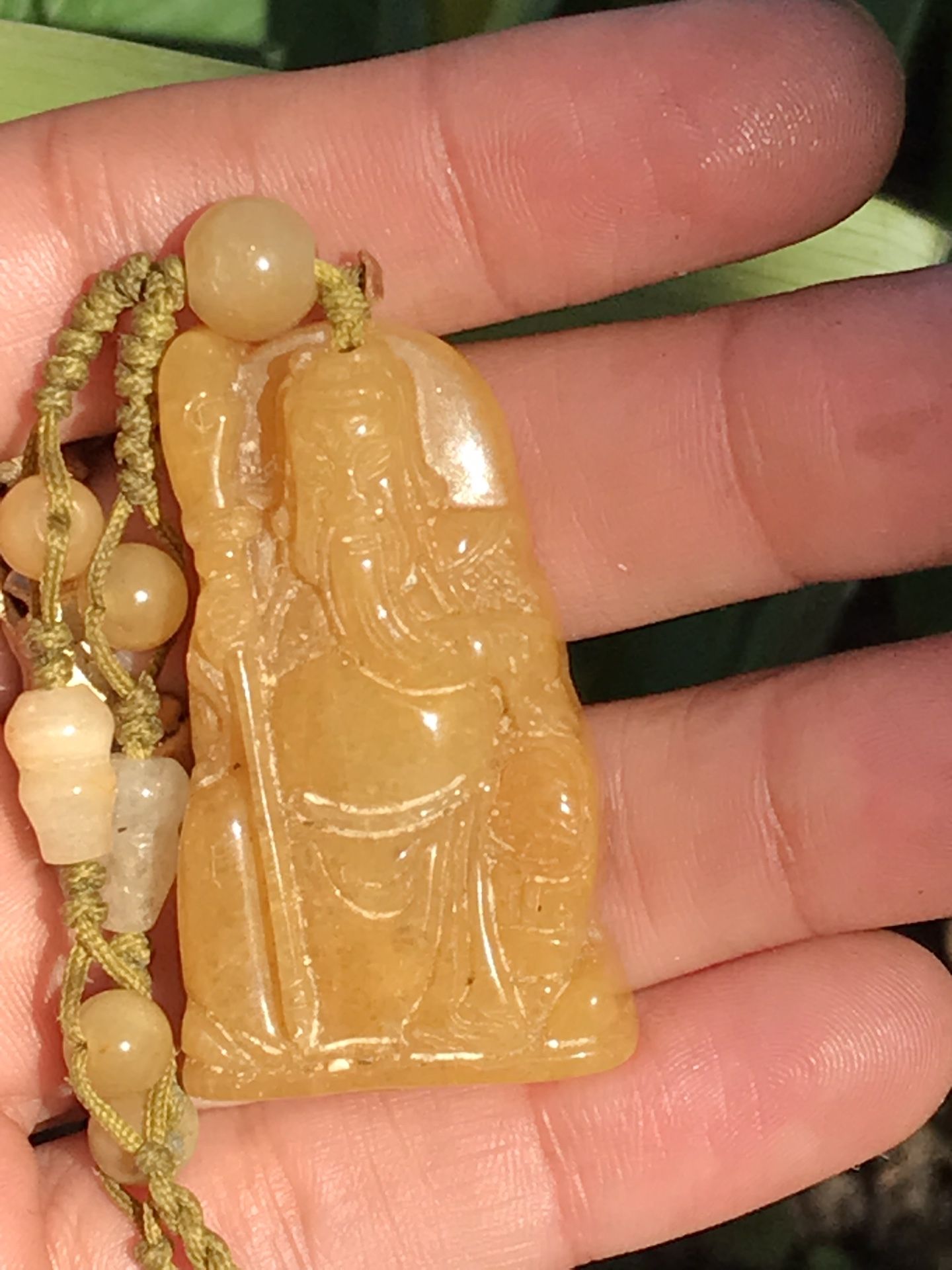 Antique Honey Jade Carving pendant