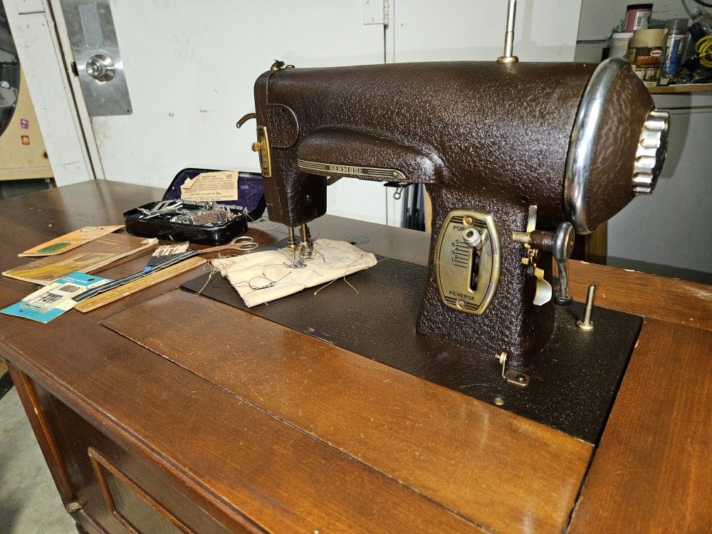 Antique Sears Kenmore Sewing Machine and Cabinet