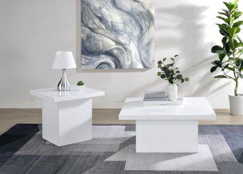 Coffee Table set 2 pc White High Gloss finish, New Especial price 