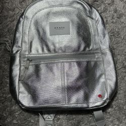 State Backpack Silver Metallic New 