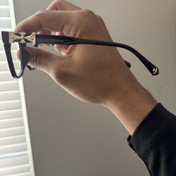 Black/ Gold Chrome Heart Glasses