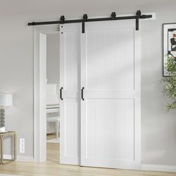 Brand New, unused,White double bypass barn doors