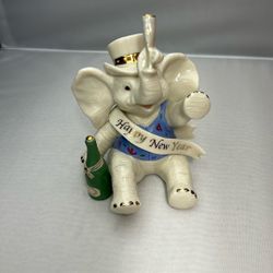 Lenox “Toasting the New Year” Elephant Figurine – 5” – Porcelain Collectible