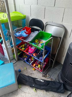 Kids Toy Organizer Rack with Bins