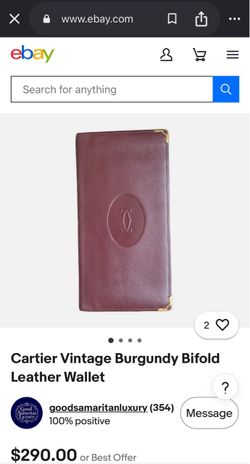 Cartier Burgundy Leather Bifold Wallet