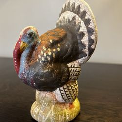 Vintage Ceramic Thanksgiving Turkey Hand-Painted Figurine