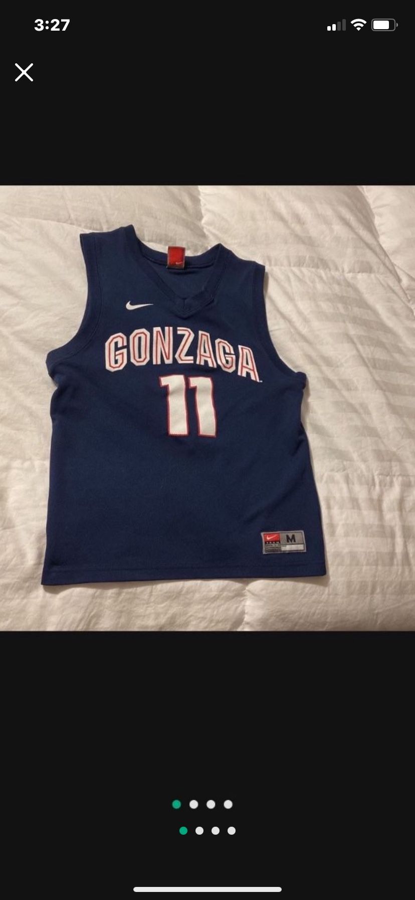 Nike Team Official Gonzaga Youth Basketball Jersey M 12-14