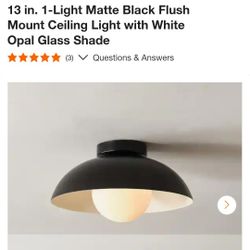 13 Inch Black Flush Mount Celling Light 