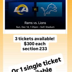 Rams Vs Lions Tickets 