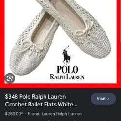 Ralph Lauren White Flats Size 8
