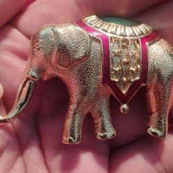 Monet Elephant Brooch Pin Enamel "3"