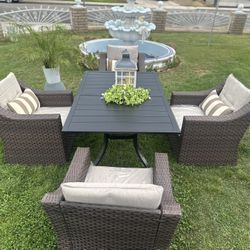 new patio table set in box