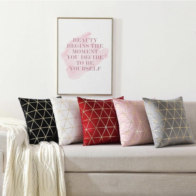 Brand New NordECO HOME Pack of 2 Throw Pillow Covers Cases - Square Decorative Cushion Covers for Sofa Couch Bed Home Decoration, 18 x 18, 