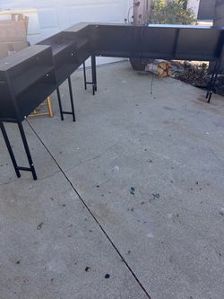 L-Shaped headboard for full bed with Storage Shelves