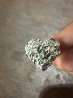 Sterling Silver 925 nugget heart ring