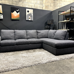Living Spaces Navy Sectional Sofa - Delivery Available!