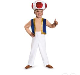 Nintendo Super Mario Bros Toad Costume Toddler Size 3T-4T