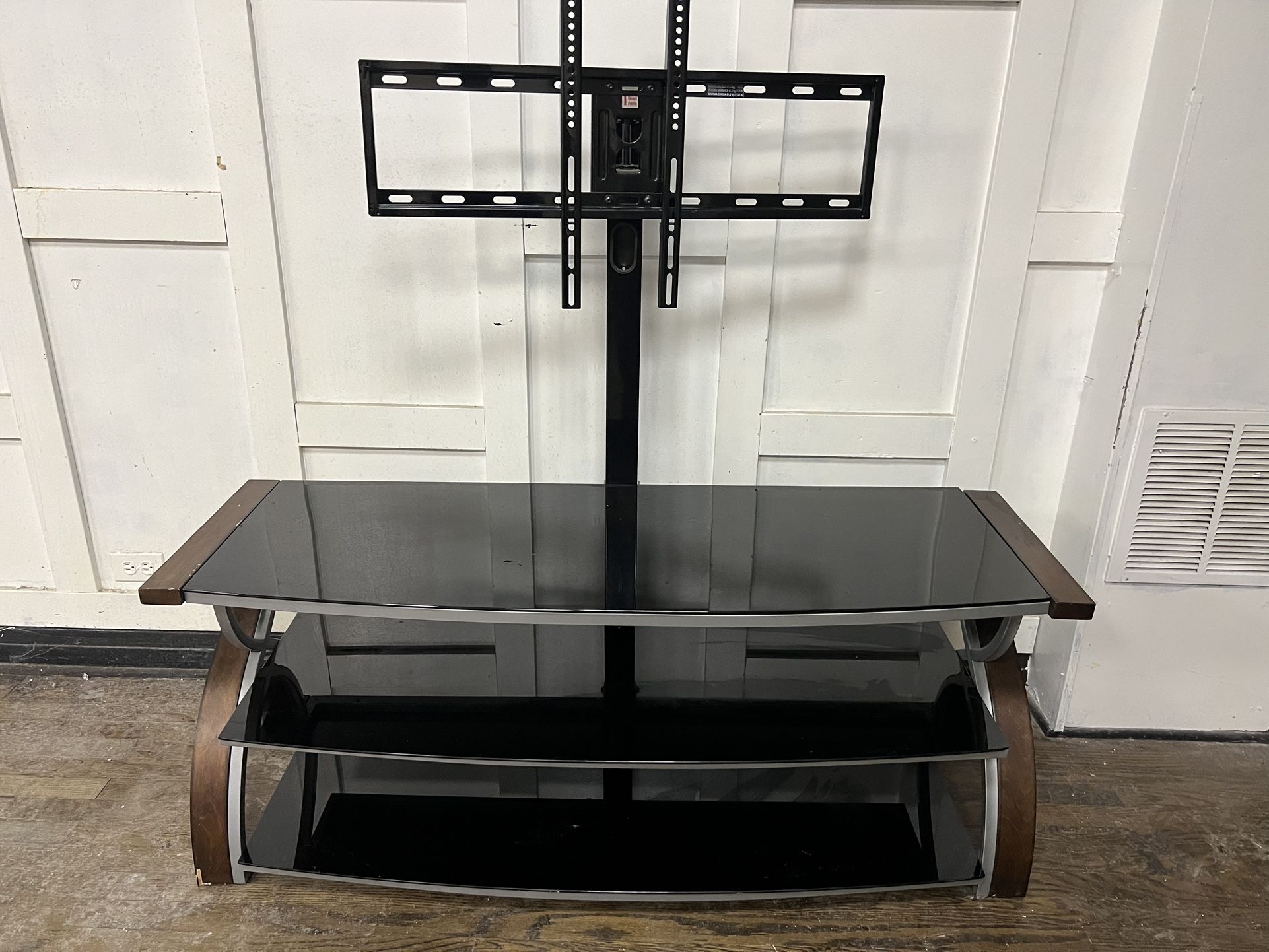 Black Glass TV Stand with Mount