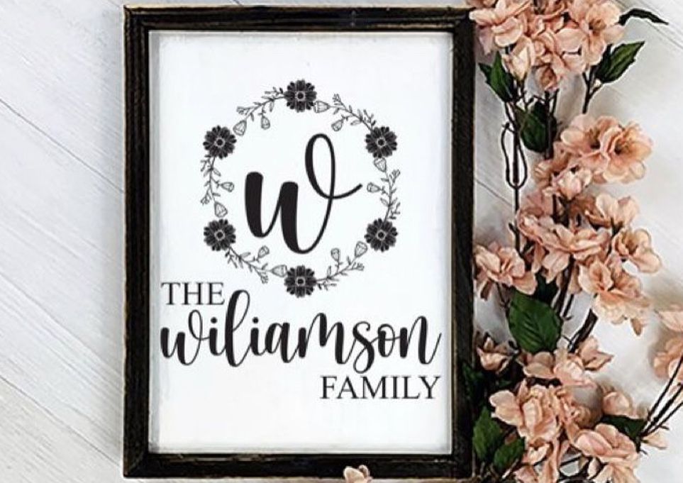 Monogram Family Name Sign