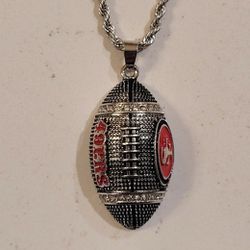 Silver 49ers football pendants with free chain!