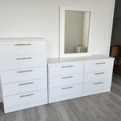Dresser With Mirror And Chest ⚪️ Comoda Con Espejo Gavetero 