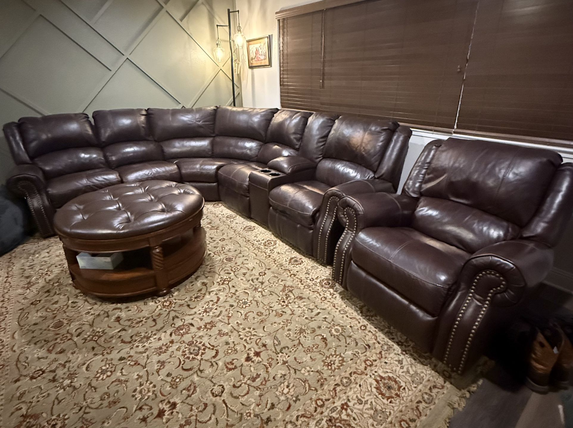 Sectional Couch, Recliner And Ottoman 