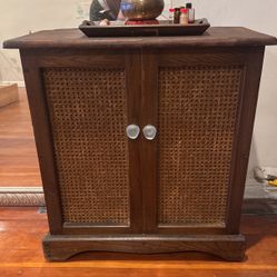 Vintage Rattan Flip Top Chest