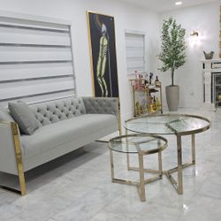 Sofa & Loveseat GREY & GOLD collection 😍😍