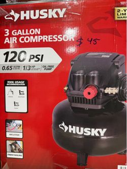 Husky 3 Gal. 120 PSI Portable Electric Light Duty Pancake Air Compressor