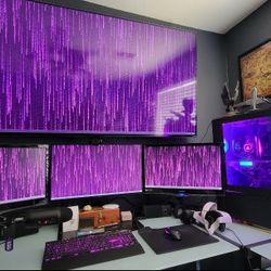 Triple 2k 144hz+ Screen Setup + 4k Tv