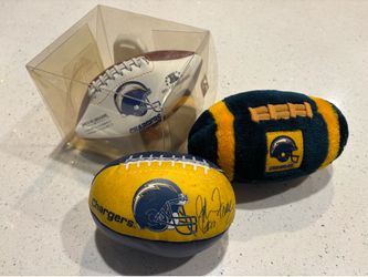 Vintage San Diego Chargers Mini Football Souvenir Lot 1994 AFC Champions Set