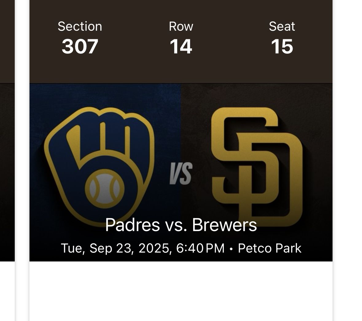 Two Padres Tickets Tuesday 8/23