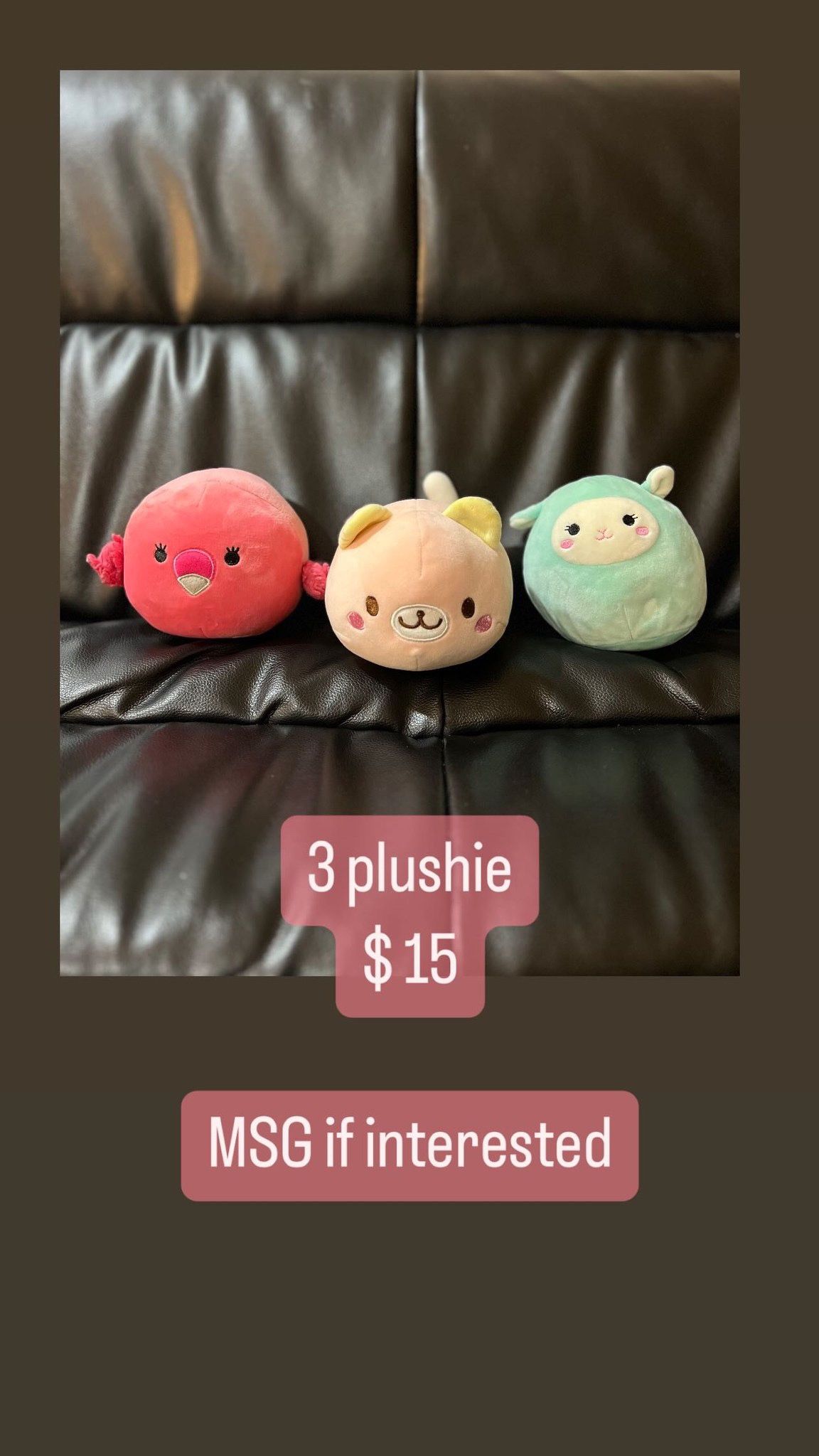 3 Small Plushies 