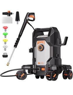 AIVOLT Electric Pressure Washer, Anti-Tipping 4-Wheel Power Washer Deep Cleaning Power, 5-Nozzle Set, 25ft Hose & 36ft Cable, UL & CSA Certified for C