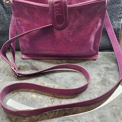 Vintage HOBo cross Body Bag Purple 100% Leather