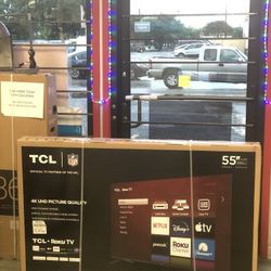 TCL 55" 4K UHD Smart Tv Brand New On Payments With $50 Down 