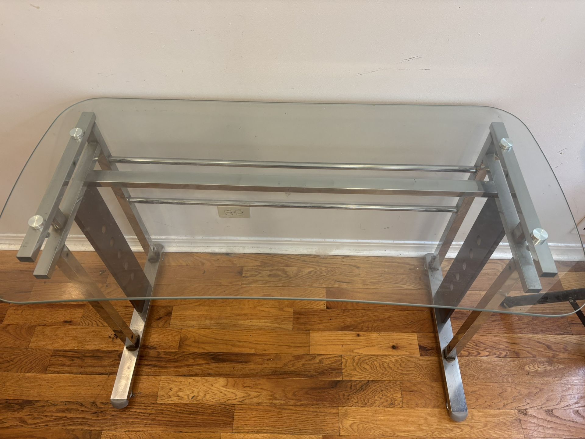 Gorgeous Glass Wood and Visit > Metal Desk