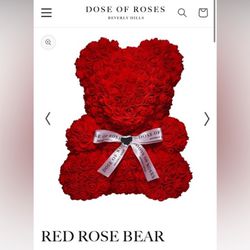 NWT Dose Of Roses 🌹Red Rose Bear With White Bow NEW