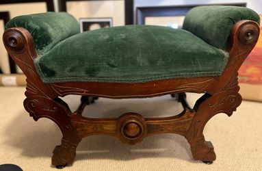 Vintage Mohair Ottoman