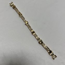 Men’s Gold Tone Cubic Zirconia Bracelet