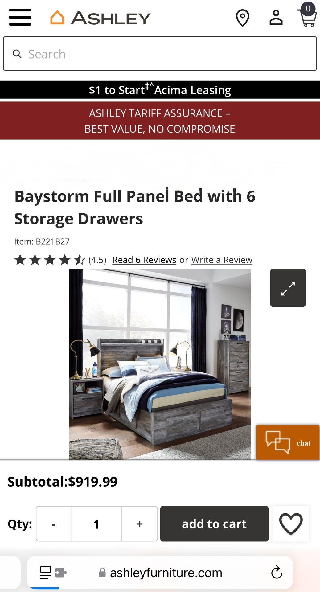 Ashley Furniture Baystrom Full Size Storage Bed With 6 Drawers