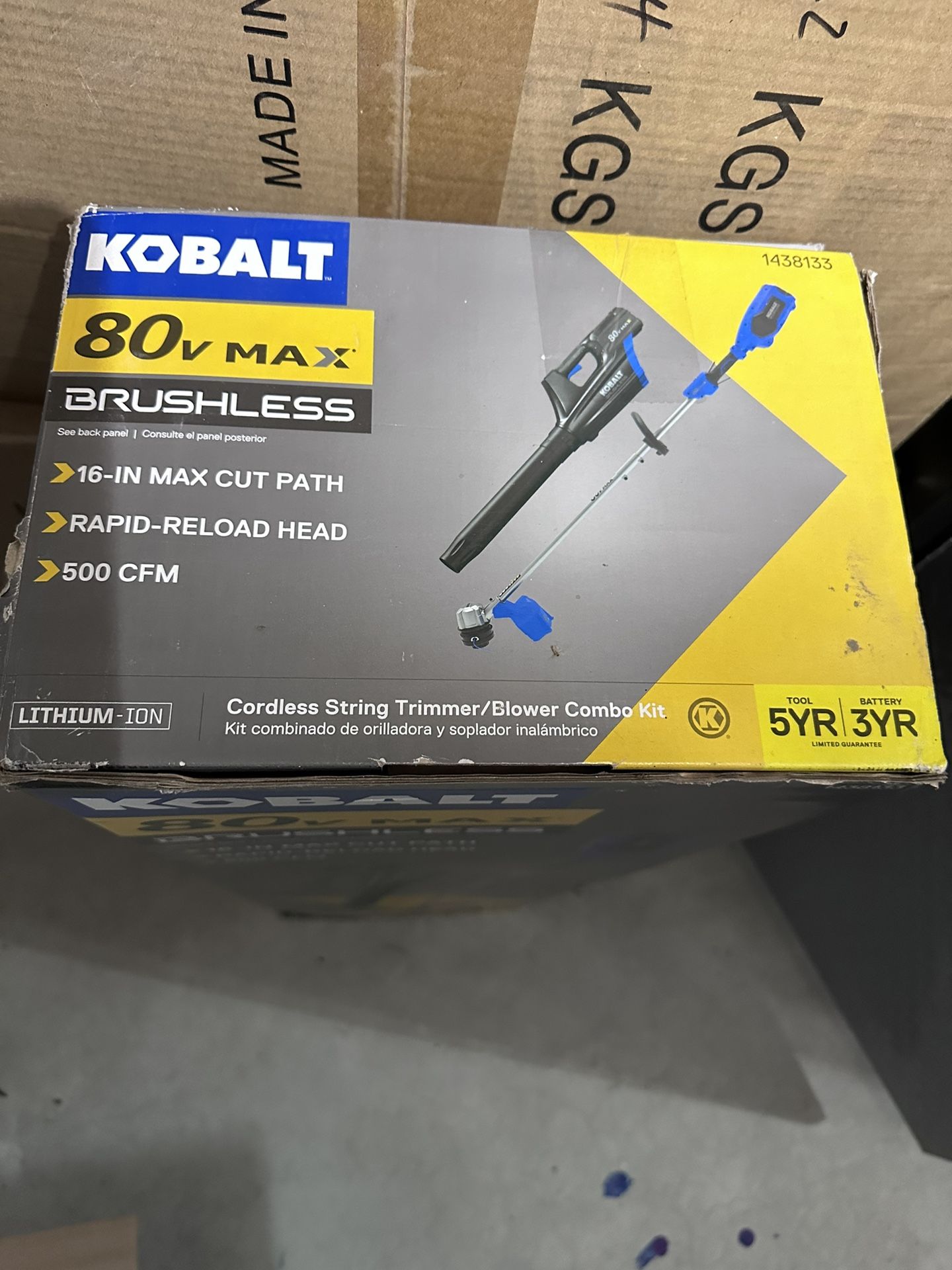 Kobalt 80-volt Cordless Battery String Trimmer and Leaf Blower Combo Kit 2.5 Ah (Battery & Charger Included)