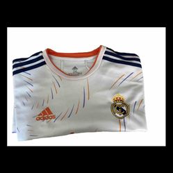 Real Madrid Fly Emirates Jersey Size 2XL White Orange Blue