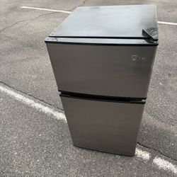 Stainless Steel 2 Door Household Mini Fridge Refrigerator With Freezer 