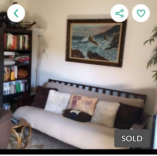 Couch / Sofa Futon Bed Real Wood FRAME WITH FULL SIZED MATTRESS Made By Coaster