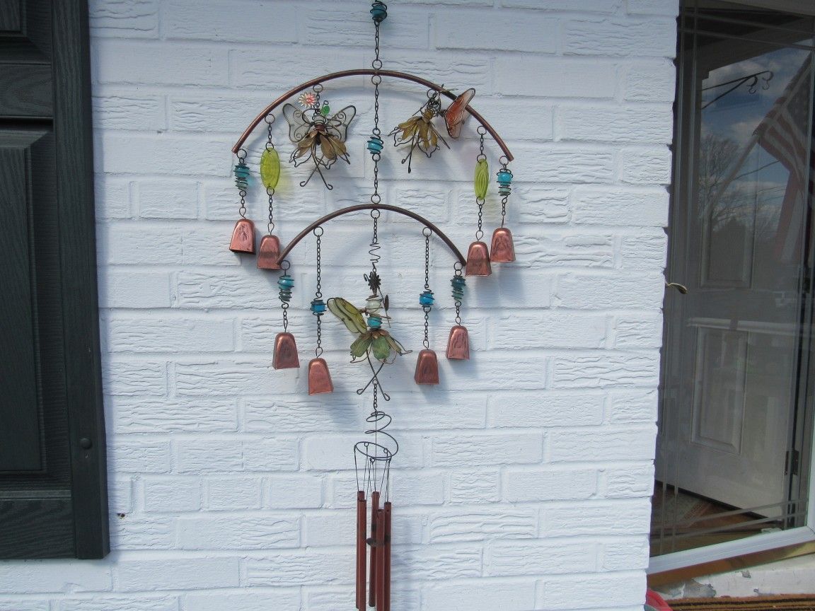 Bees & Bells Large Rotating Wind Chimes 51" Overall Height