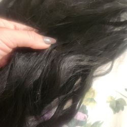 Human Hair Black Extentions Clip Ons  